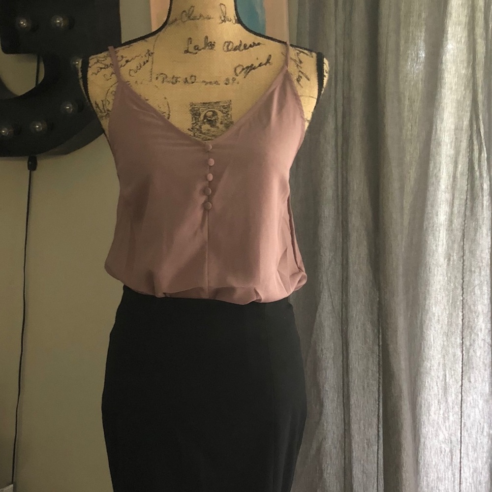 Mauve String Top Bodysuit